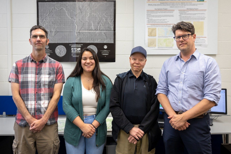 Virginia Tech research team members are (from left) Jonathan Petters, Katherine Humphreys, Ed Brooks, and LaDale Winling.