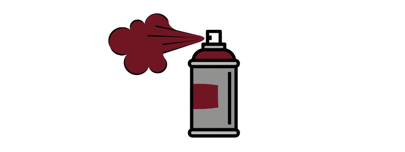 maroon and gray paint spray can graphic element